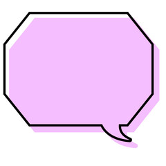 シンプルな線がずれた吹き出し　角のある八角形