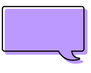 シンプルな線がずれた吹き出し　四角形