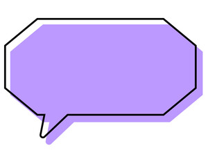 シンプルな線がずれた吹き出し　細長い八角形