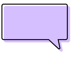 シンプルな線がずれた吹き出し　四角形