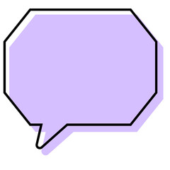 シンプルな線がずれた吹き出し　角のある八角形