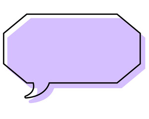 シンプルな線がずれた吹き出し　細長い八角形