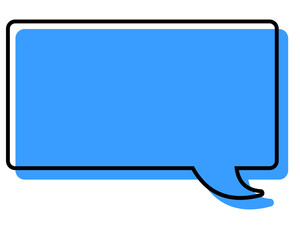 Naklejka premium シンプルな線がずれた吹き出し 四角形