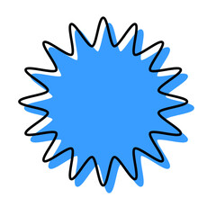 シンプルな線がずれた吹き出し　丸みのあるギザギザした形