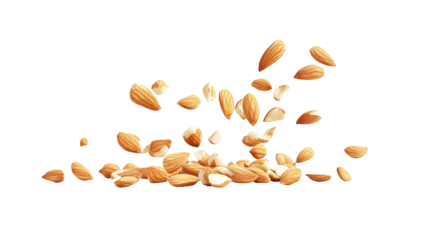 Almond nuts isolated on a wooden background. Almonds are a healthful food. Locally in Bangladesh, it is called Kath Badam.