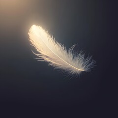 Delicate feather in flight