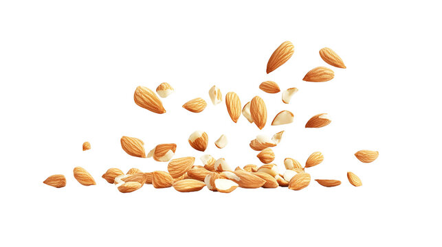 Almond nuts isolated on a wooden background. Almonds are a healthful food. Locally in Bangladesh, it is called Kath Badam.