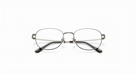 Folded reading glasses, isolated on white. Useful image for vision, learning or senior lifestyle visuals.