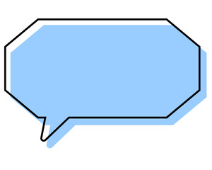 シンプルな線がずれた吹き出し　細長い八角形