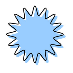 シンプルな線がずれた吹き出し　丸みのあるギザギザした形