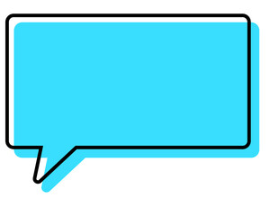 シンプルな線がずれた吹き出し　四角形