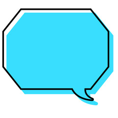 シンプルな線がずれた吹き出し　角のある八角形