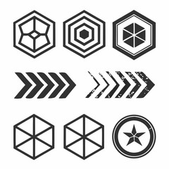 Set Of Geometric Shapes Arrows And Star Icons For Design Elements