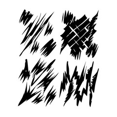 Abstract Minimalist White Strokes In Dynamic Composition On Black Background