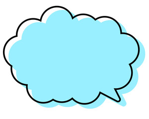 シンプルな線がずれた吹き出し　丸みのある雲形
