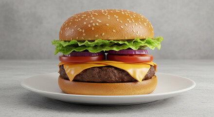 hamburger on a plate
