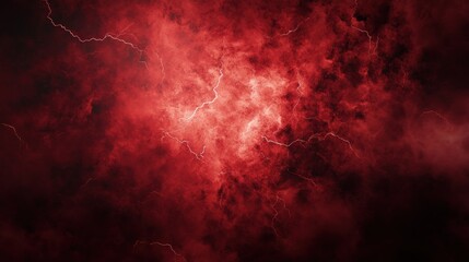 Dramatic red abstract background with lightning strikes