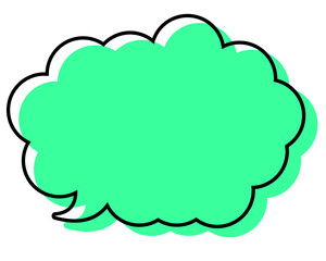 シンプルな線がずれた吹き出し　丸みのある雲形
