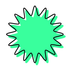 シンプルな線がずれた吹き出し　丸みのあるギザギザした形