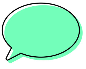 シンプルな線がずれた吹き出し　丸形