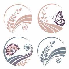 Elegant Vector Set Of Stylized Floral And Insect Designs With Delicate Details