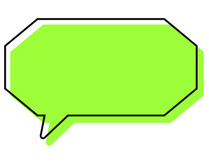 シンプルな線がずれた吹き出し　細長い八角形