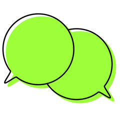 シンプルな線がずれた吹き出し　重なる会話