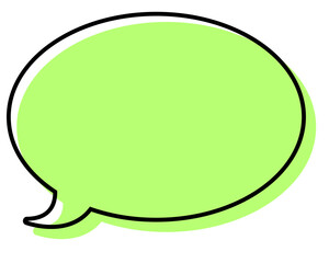 シンプルな線がずれた吹き出し　丸形