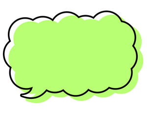 シンプルな線がずれた吹き出し　細長い雲形