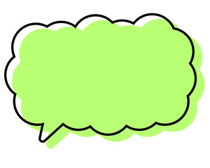 シンプルな線がずれた吹き出し　細長い雲形