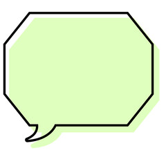 シンプルな線がずれた吹き出し　角のある八角形