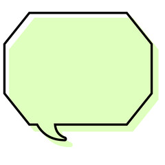 シンプルな線がずれた吹き出し　角のある八角形