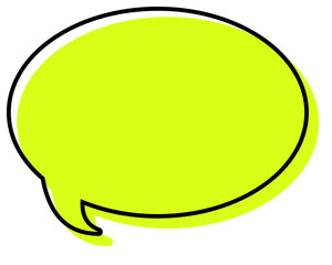 シンプルな線がずれた吹き出し　丸形