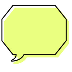 シンプルな線がずれた吹き出し　角のある八角形