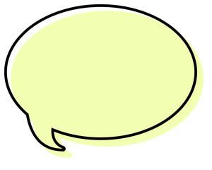 シンプルな線がずれた吹き出し　丸形