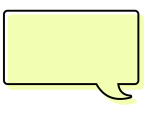 シンプルな線がずれた吹き出し　四角形