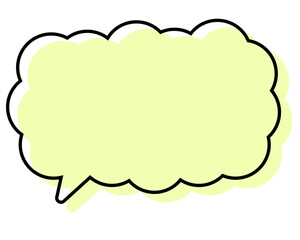 シンプルな線がずれた吹き出し　細長い雲形