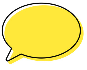 シンプルな線がずれた吹き出し　丸形