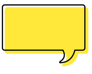 Naklejka premium シンプルな線がずれた吹き出し 四角形