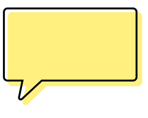 シンプルな線がずれた吹き出し　四角形