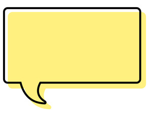 シンプルな線がずれた吹き出し　四角形