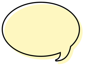 シンプルな線がずれた吹き出し　丸形