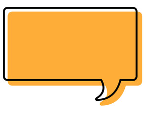 シンプルな線がずれた吹き出し　四角形