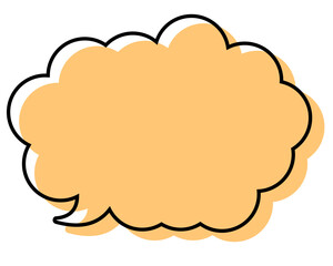 シンプルな線がずれた吹き出し　丸みのある雲形