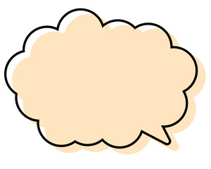 シンプルな線がずれた吹き出し　丸みのある雲形