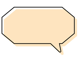 シンプルな線がずれた吹き出し　細長い八角形