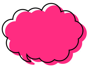 シンプルな線がずれた吹き出し　丸みのある雲形