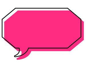 シンプルな線がずれた吹き出し　細長い八角形