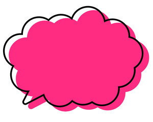 シンプルな線がずれた吹き出し　丸みのある雲形