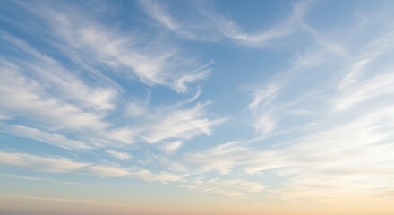 Fototapeta premium Delicate Wispy Clouds Against a Pale Sky